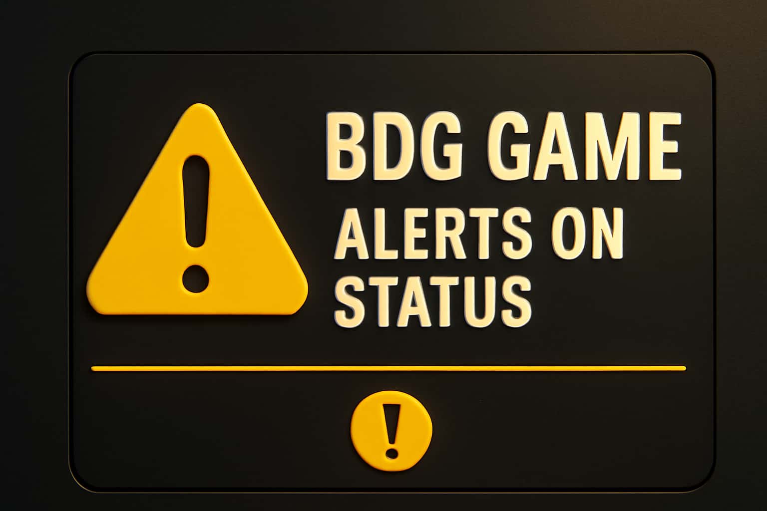 An informational scene displaying BDG Game status alerts.