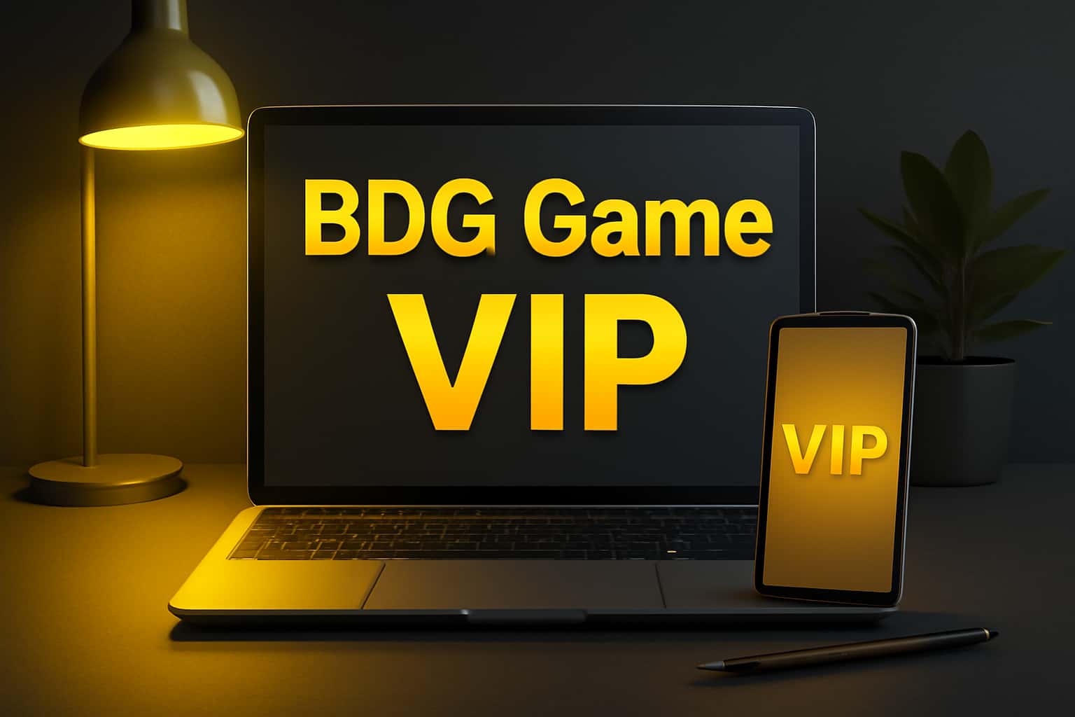 An informational scene highlighting BDG Game VIP with futuristic design elements.