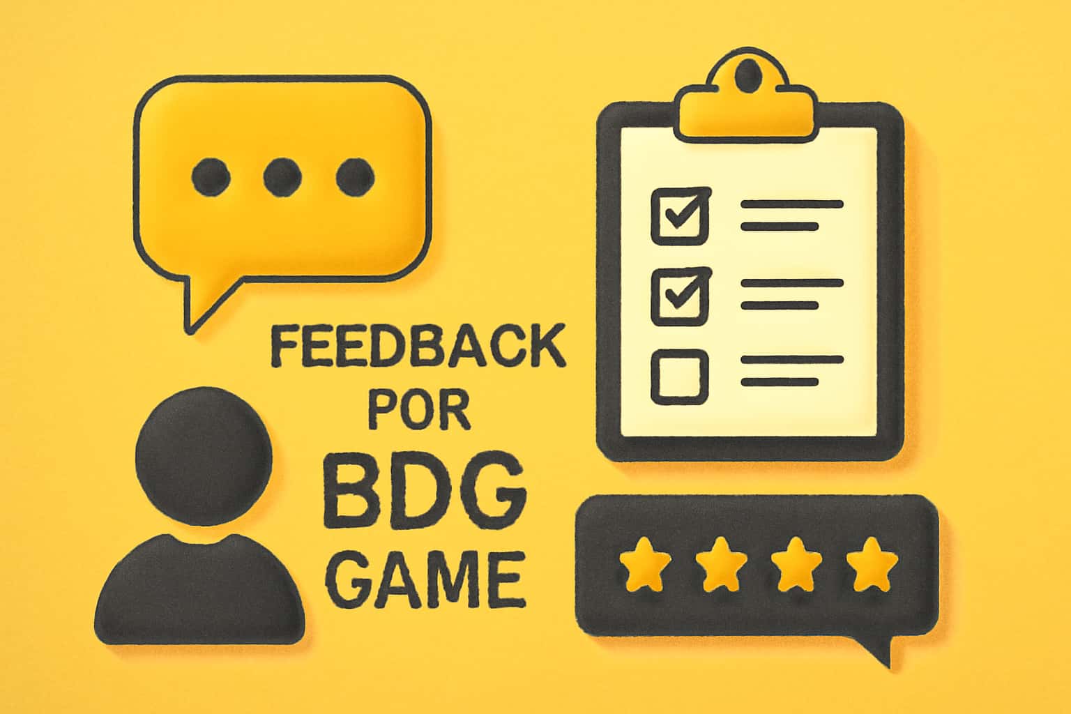 An informational graphic illustrating feedback mechanisms for BDG Game.