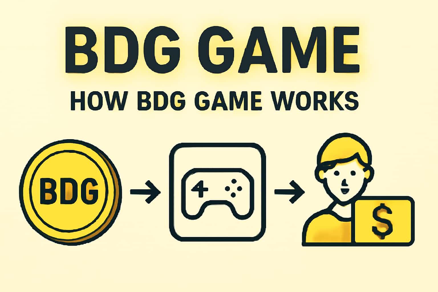 Informational scene about how BDG Game operates, featuring the title prominently.