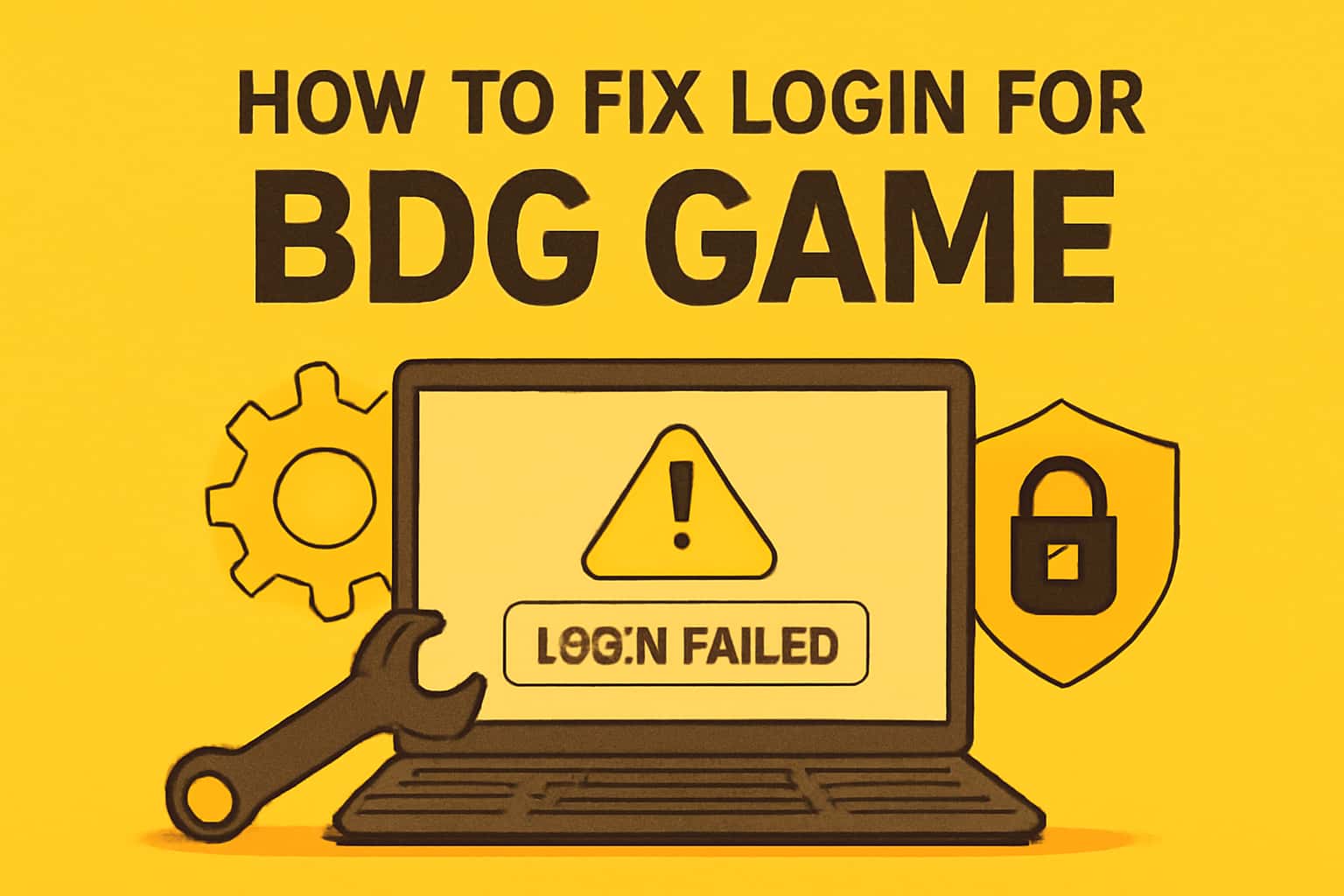 Informational banner about fixing login issues for BDG Game.