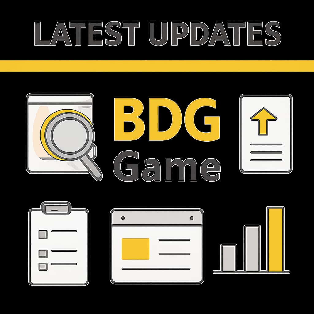 Diagram illustrating updates and server status for BDG Game.
