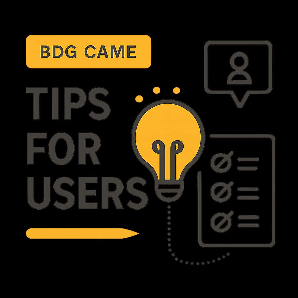 An educational diagram on tips for BDG Game users.